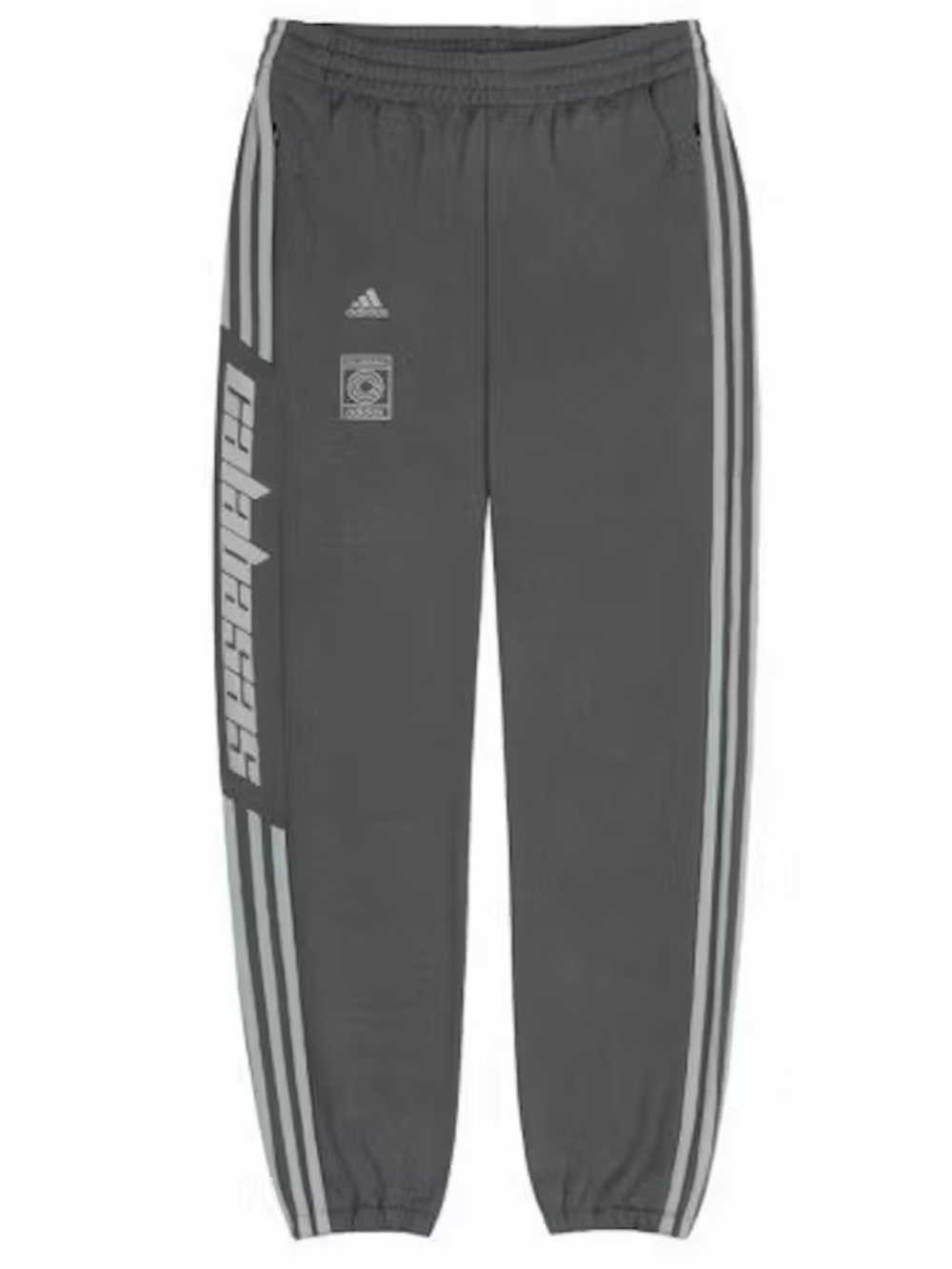 adidas Men’s Calabasas Charcoal Gray Joggers with Light Gray Stripes